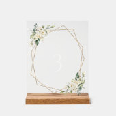 Cream White Flowers, Boho, Baptism Table Numbers (Recto)