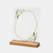 Cream White Flowers, Boho, Baptism Table Numbers (Angle)