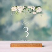 Cream White Flowers, Boho, Baptism Table Numbers (Neutre)