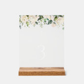 Cream White Flowers, Boho, Baptism Table Numbers (Recto)