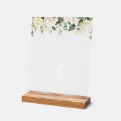Cream White Flowers, Boho, Baptism Table Numbers Acryl Bord (Hoek)