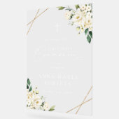 Cream White Flowers, First Holy Communion Welcome (Angle)