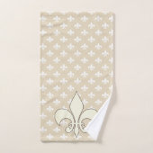 Cream & White French Fleur de Lis Bad Handdoek (Handdoek)