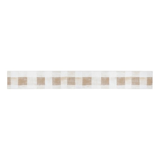 Cream White Plaid Stripes   Grosgrain Lint (Voorkant)