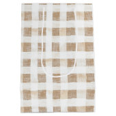 Cream White Plaid Stripes   Medium Cadeauzakje (Achterkant)