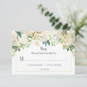 Cream White Roses Cascade Glitter Greenery RSVP | (Staand voorkant)