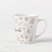 Cream White Snowflakes Christmas   Latte Mok (Rechts)