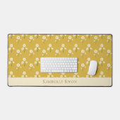 Cream Wildflowers Custom Name Floral Yellow Bureaumat (Keyboard & Muis)