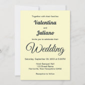 Cream With Slate Text Wedding Invitation (Devant)