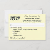 Cream With Slate Text Wedding RSVP (Devant)