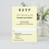 Cream With Slate Typography Portrait Wedding RSVP (Staand voorkant)