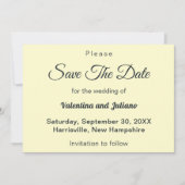 Cream With Slate Typography Wedding Save The Date (Devant)