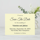 Cream With Slate Typography Wedding Save The Date (Debout devant)