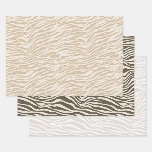 Cream Zebra Print Inpakpapier Vel (Set)