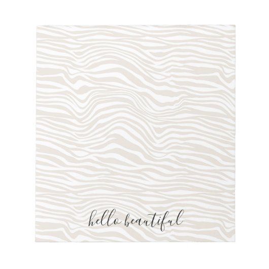 Cream Zebra Print Notitieblok (Voorkant)