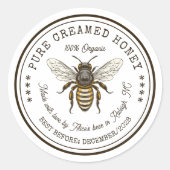 Creamed Honey Canning sticker met  bij (Voorkant)