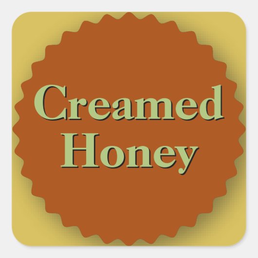 Creamed Honey Jar Amber Vierkante Sticker (Voorkant)