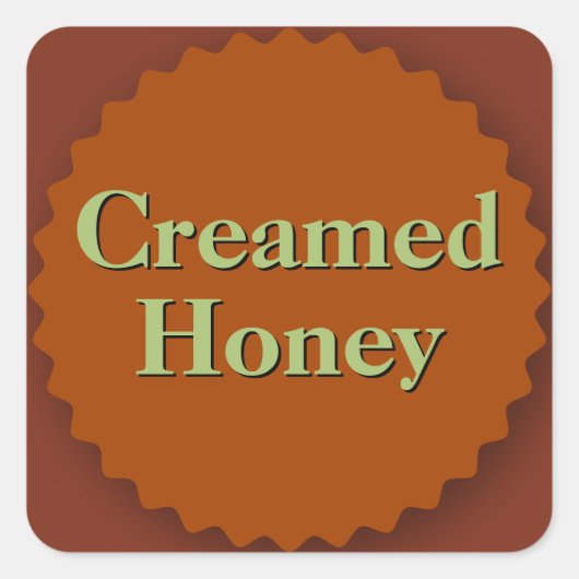 Creamed Honey Jar Dark Amber Vierkante Sticker (Voorkant)