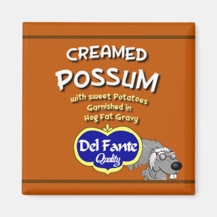 Creamed Possum soep kan magneet labelen