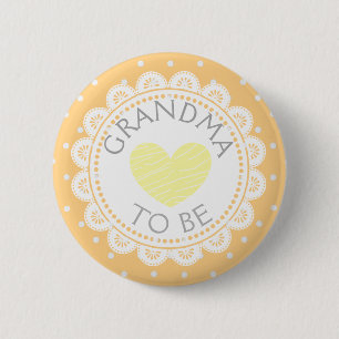 Creamsicle Oranje Polka Dot Grandma om Button te w