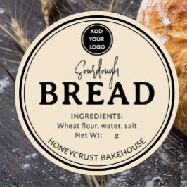 Creamy Beige Bakery Sourdough Bread Label Sticker