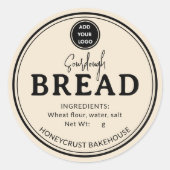Creamy Beige Bakery Sourdough Bread Label Sticker (Voorkant)