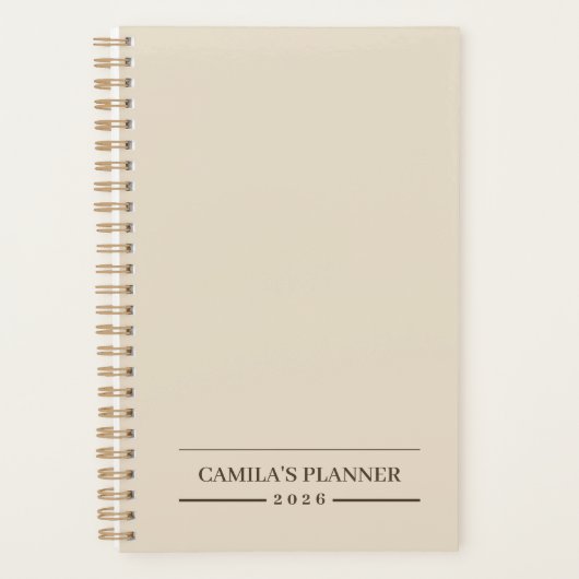 Creamy Beige Planner | Elegant & Personalized  (Voorkant)