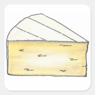 Creamy Brie Cheese Wedge Food Foodie Vierkante Sticker