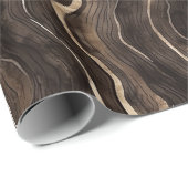 Creamy Brown Chocolate Gold Wavy Stripes Christmas Cadeaupapier (Rol Hoek)
