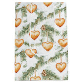 Creamy Caramel Hearts Christmas Tree Branches Medium Cadeauzakje (Achterkant)