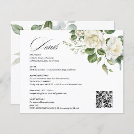 Creamy Floral Eucalyptus QR code Details Wedding