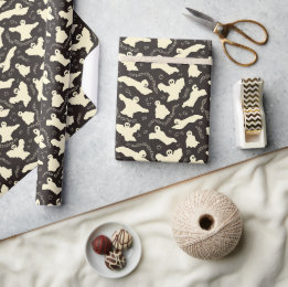 Creamy Ghosts - Halloween patroon. Cadeaupapier