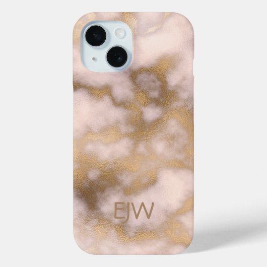 Creamy Gold Pink Marble Pattern Case-Mate iPhone Case (Achterkant)
