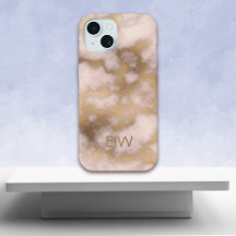 Creamy Gold Pink Marble Pattern