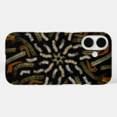 Creamy Golden Yellows Raked Pattern On Black Case-Mate iPhone Case (Achterkant (horizontaal))