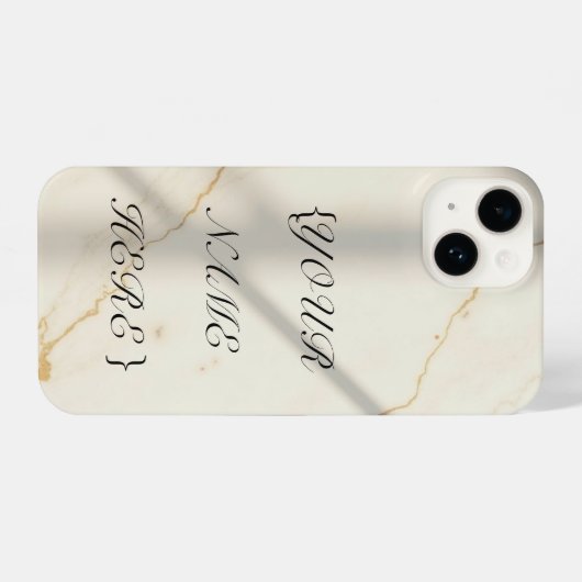 Creamy Marble Monogram Slim Fit iPhone Case iPhone Hoesje (Achterkant horizontaal)