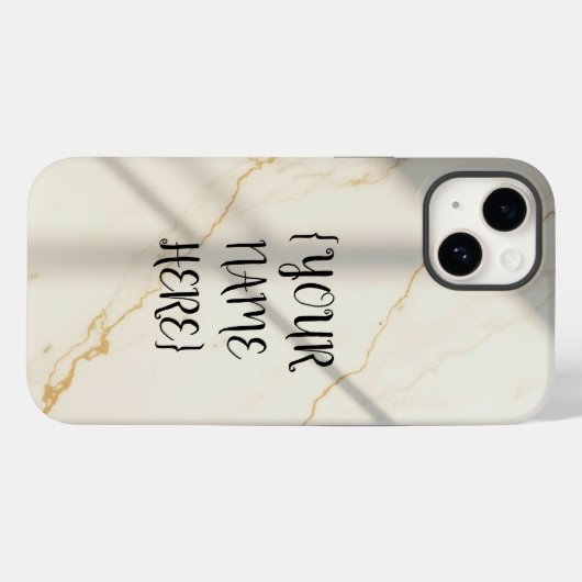 Creamy Marble Monogram Tough Style iPhone Case (Achterkant (horizontaal))