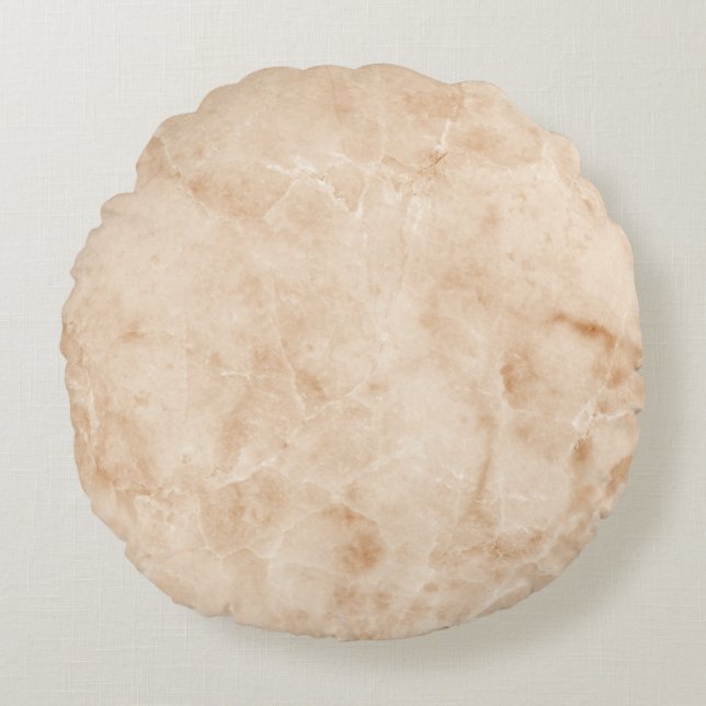 Creamy Marble Texture Rond Kussen (Voorkant)