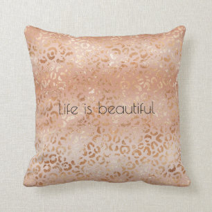 Creamy Peach Leopard Print Kussen