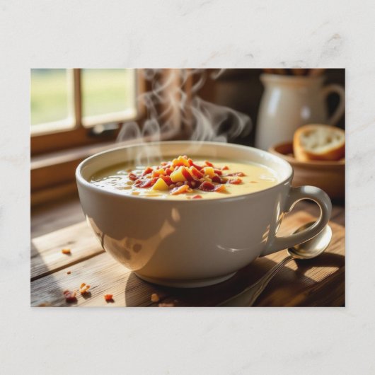Creamy Potato and Bacon Homemade Soup Recipe Briefkaart (Voorkant)