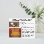 Creamy Salsa Dip Recipe Card Briefkaart (Staand voorkant)
