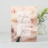 Creamy Soft Pink Peach Rozen Elegant Sweet 16 Kaart (Staand voorkant)