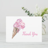 Creamy Strawberry Ice Cream Bedankkaart (Staand voorkant)