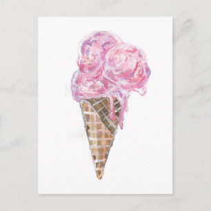 Creamy Strawberry Ice Cream Briefkaart