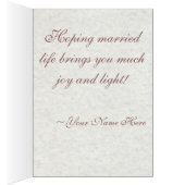 Creamy Tan Wedding Card (Binnen (Rechts))