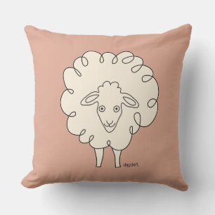 Creamy Whimsical Sheep Sierkussen