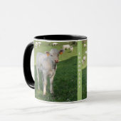 Creamy white Charolais-kalf Mok (Voorkant links)