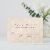 Creamy White Damask RSVP (Staand voorkant)