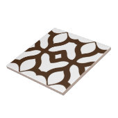 Creamy White en Brown Moroccan Boho Chic Pattern Tegeltje (Zijkant)