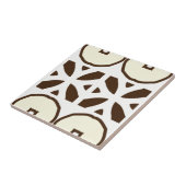 Creamy White en Brown Mosaic Geometric Pattern Tegeltje (Zijkant)